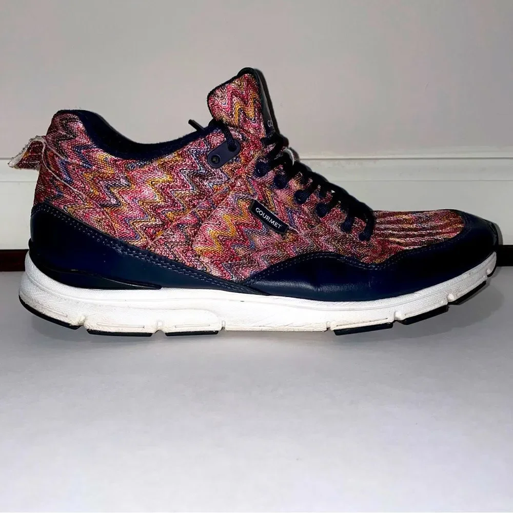 NFN Gourmet Trainer Sneakers Colorful Knit on Navy Men's Size 11